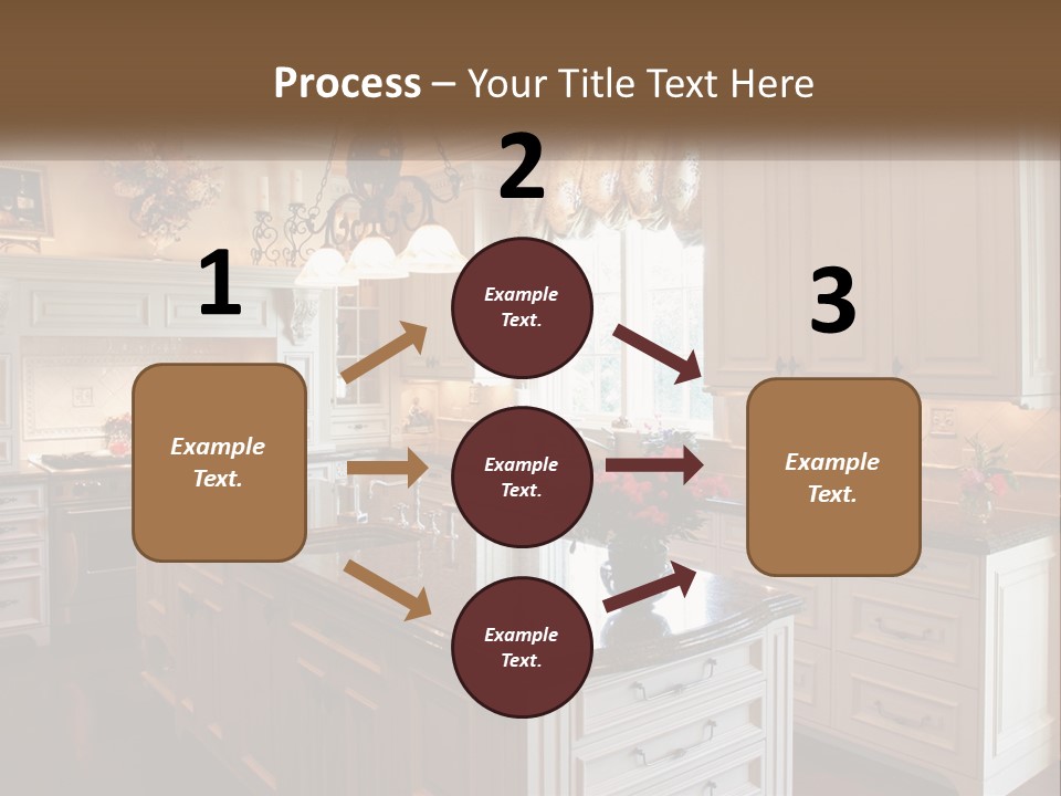 A Large Kitchen With A Center Island With A Vase Of Flowers On It PowerPoint Template