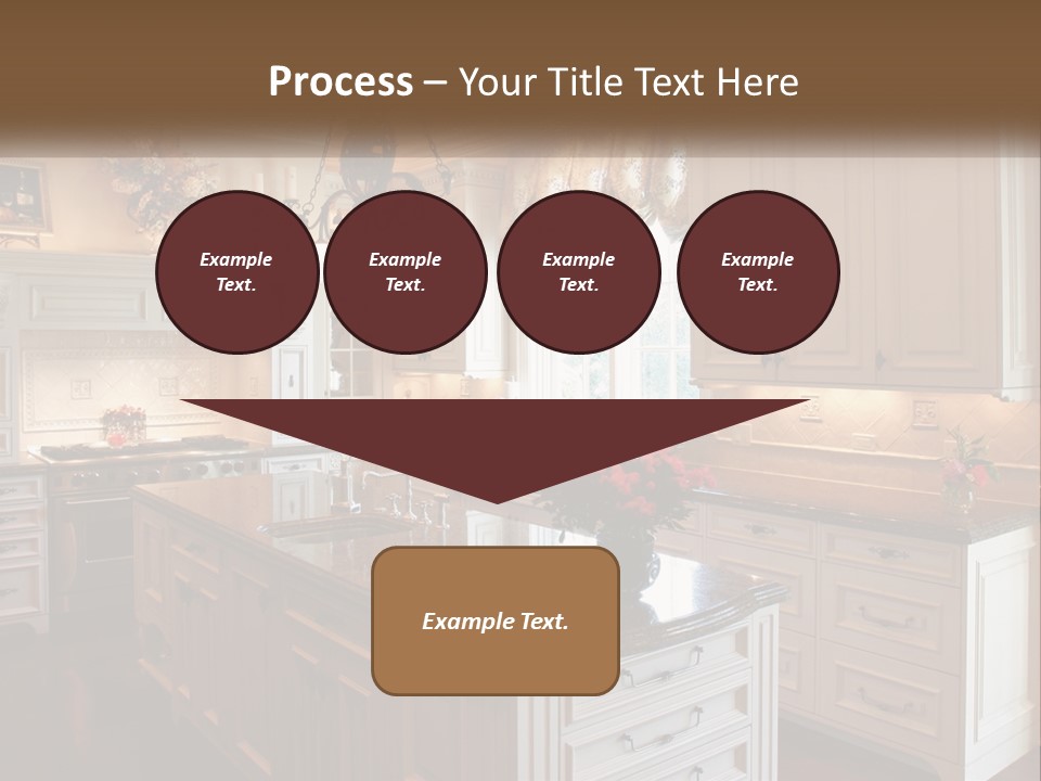 A Large Kitchen With A Center Island With A Vase Of Flowers On It PowerPoint Template