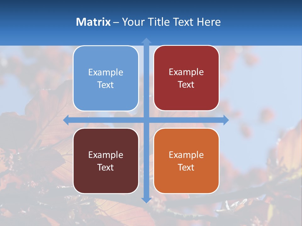 A Tree With Red Leaves And Blue Sky In The Background PowerPoint Template