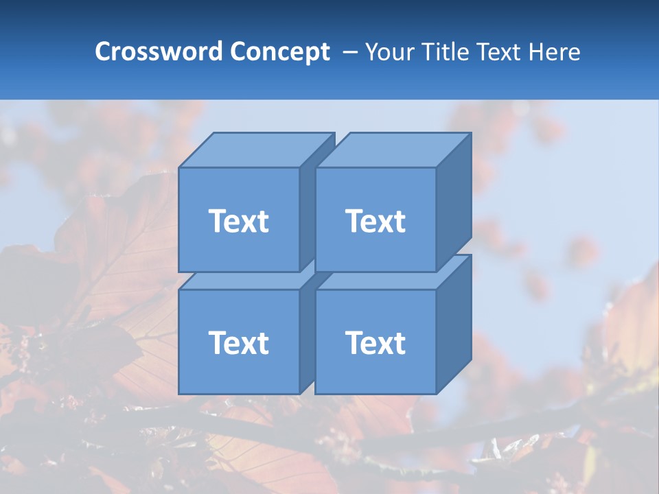 A Tree With Red Leaves And Blue Sky In The Background PowerPoint Template