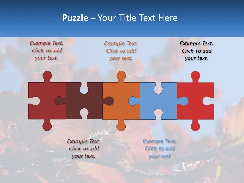 A Tree With Red Leaves And Blue Sky In The Background PowerPoint Template