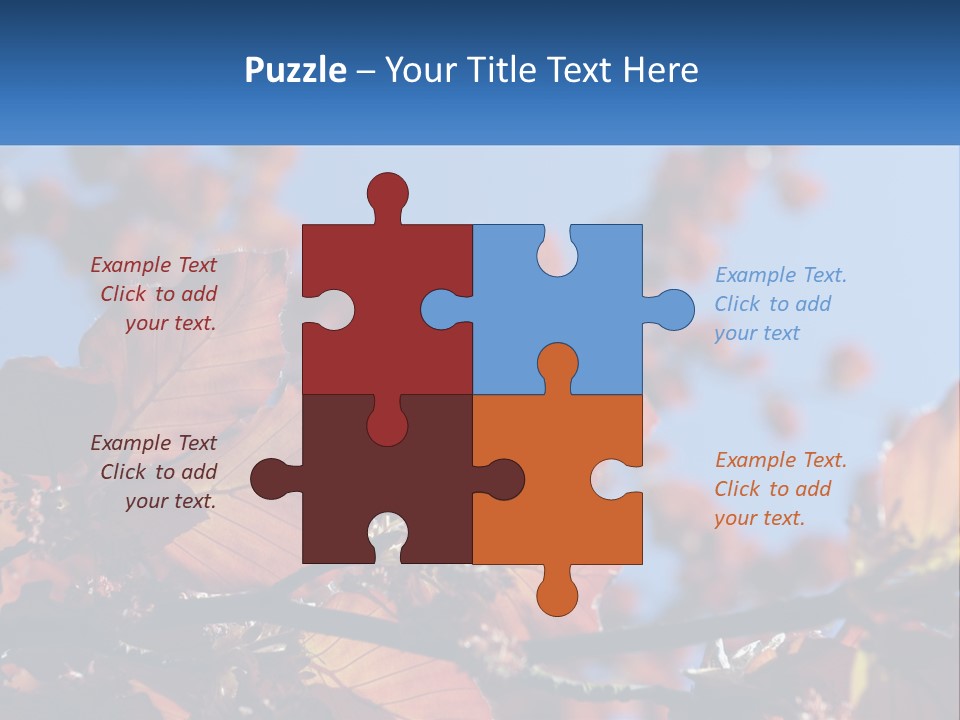 A Tree With Red Leaves And Blue Sky In The Background PowerPoint Template