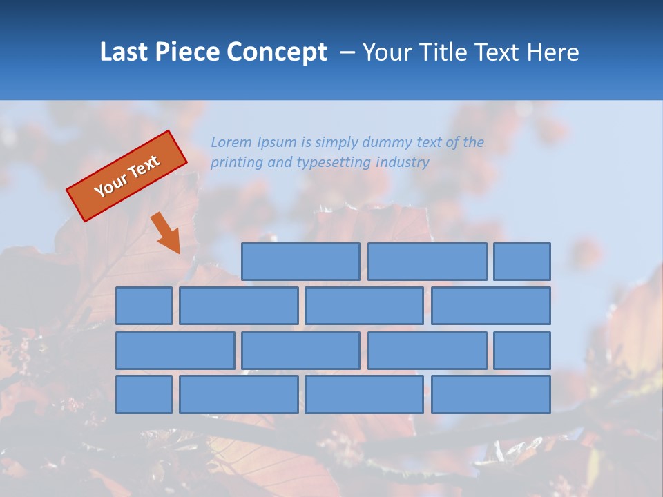 A Tree With Red Leaves And Blue Sky In The Background PowerPoint Template