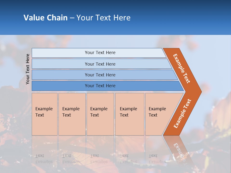A Tree With Red Leaves And Blue Sky In The Background PowerPoint Template
