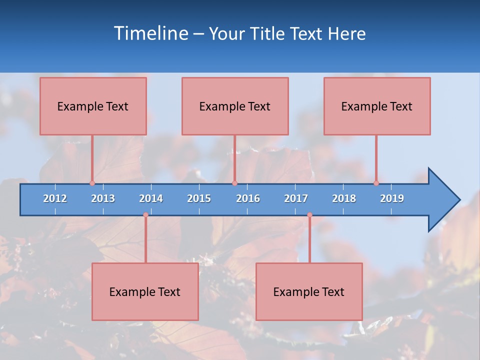 A Tree With Red Leaves And Blue Sky In The Background PowerPoint Template