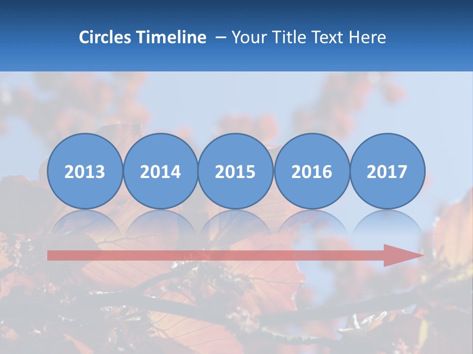 A Tree With Red Leaves And Blue Sky In The Background PowerPoint Template