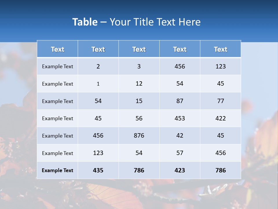 A Tree With Red Leaves And Blue Sky In The Background PowerPoint Template