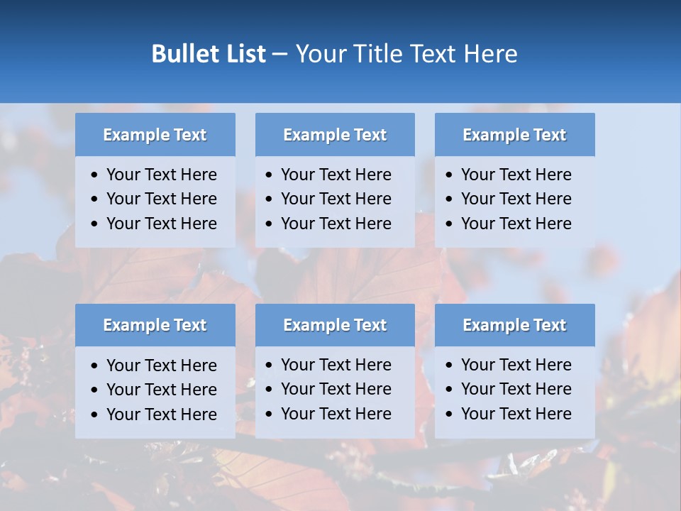 A Tree With Red Leaves And Blue Sky In The Background PowerPoint Template