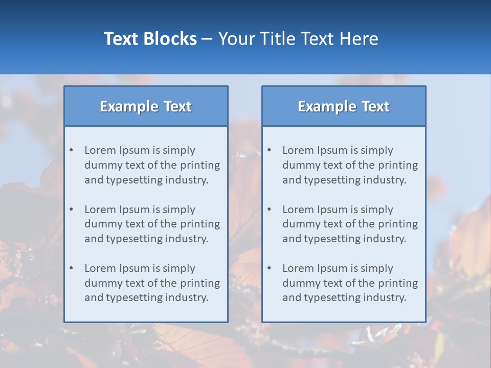 A Tree With Red Leaves And Blue Sky In The Background PowerPoint Template