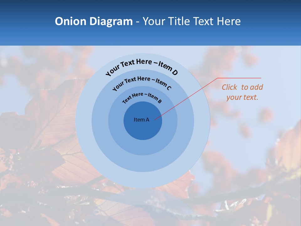 A Tree With Red Leaves And Blue Sky In The Background PowerPoint Template