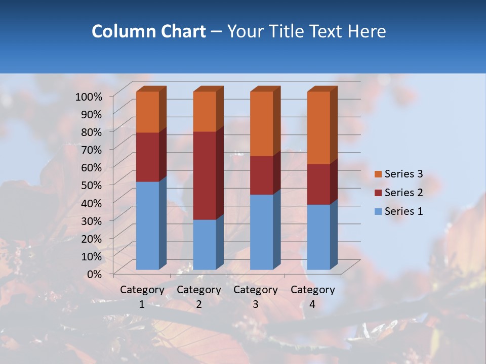 A Tree With Red Leaves And Blue Sky In The Background PowerPoint Template