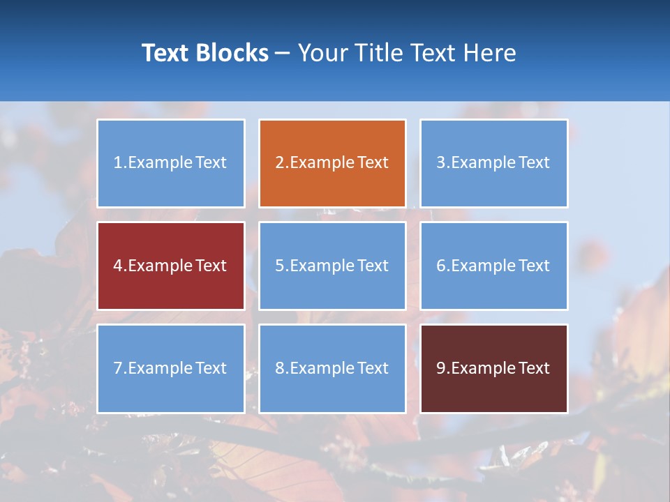 A Tree With Red Leaves And Blue Sky In The Background PowerPoint Template