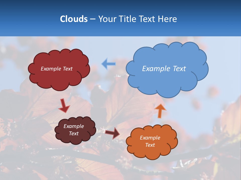 A Tree With Red Leaves And Blue Sky In The Background PowerPoint Template