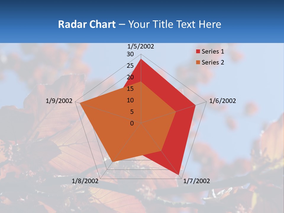 A Tree With Red Leaves And Blue Sky In The Background PowerPoint Template