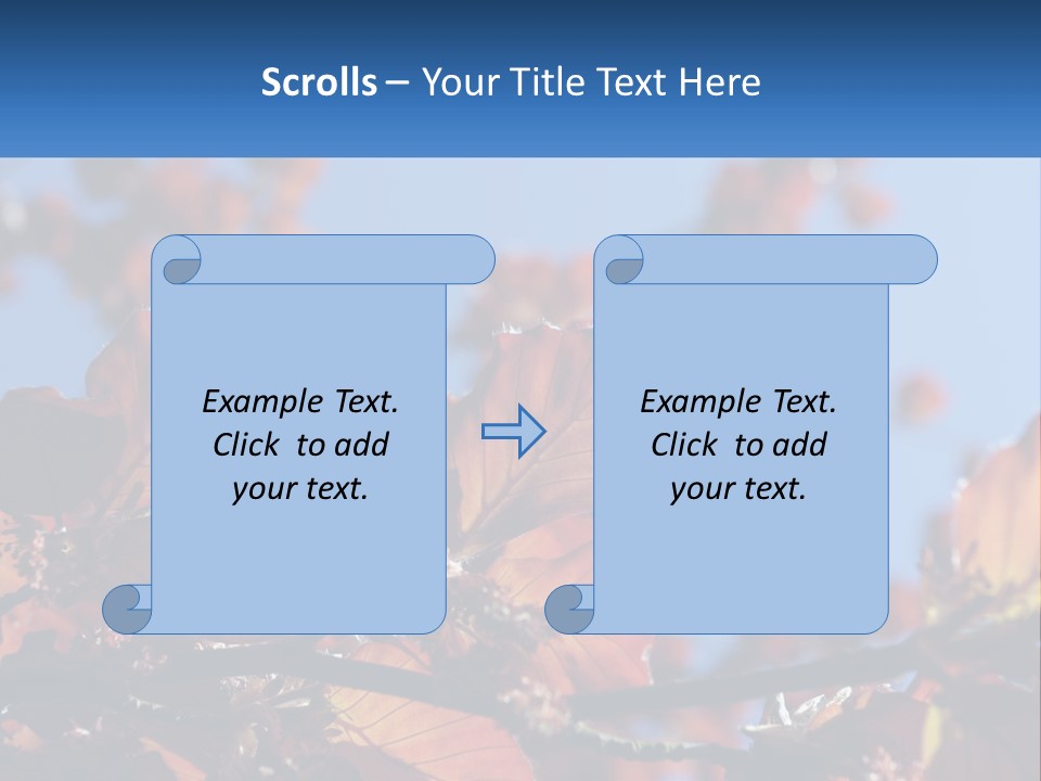 A Tree With Red Leaves And Blue Sky In The Background PowerPoint Template