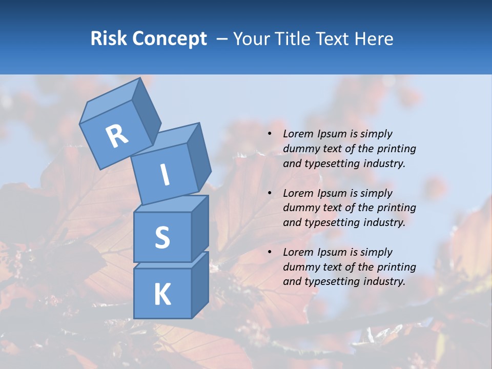 A Tree With Red Leaves And Blue Sky In The Background PowerPoint Template