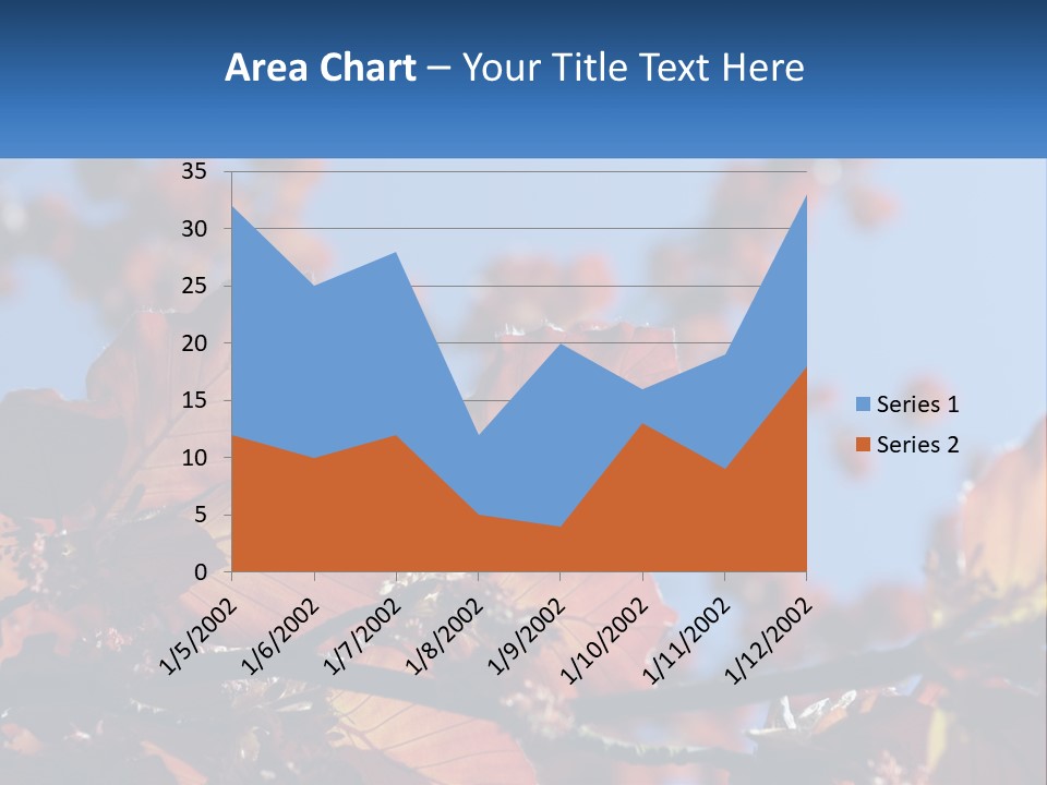 A Tree With Red Leaves And Blue Sky In The Background PowerPoint Template