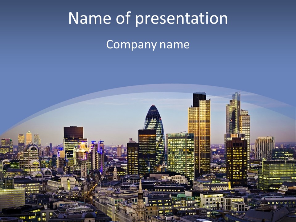 A Cityscape With Skyscrapers In The Background PowerPoint Template