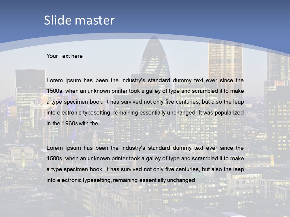 A Cityscape With Skyscrapers In The Background PowerPoint Template