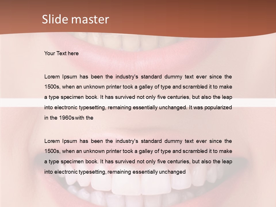 A Woman's Teeth With Whitening And Whitening On Them PowerPoint Template