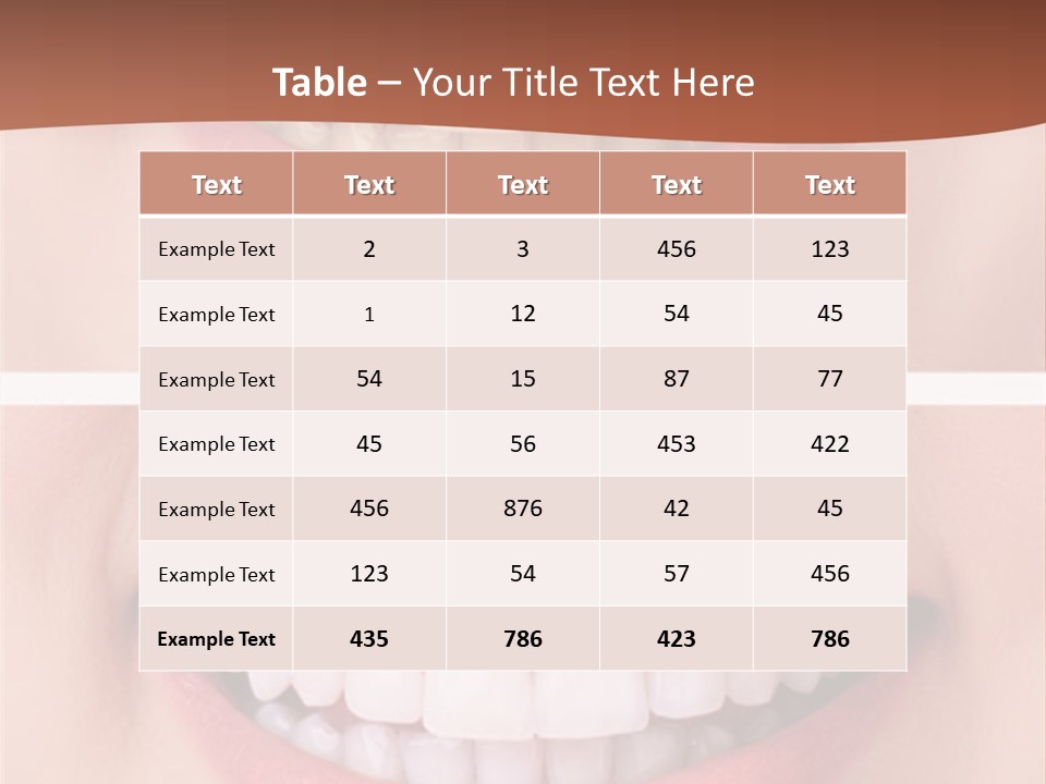 A Woman's Teeth With Whitening And Whitening On Them PowerPoint Template