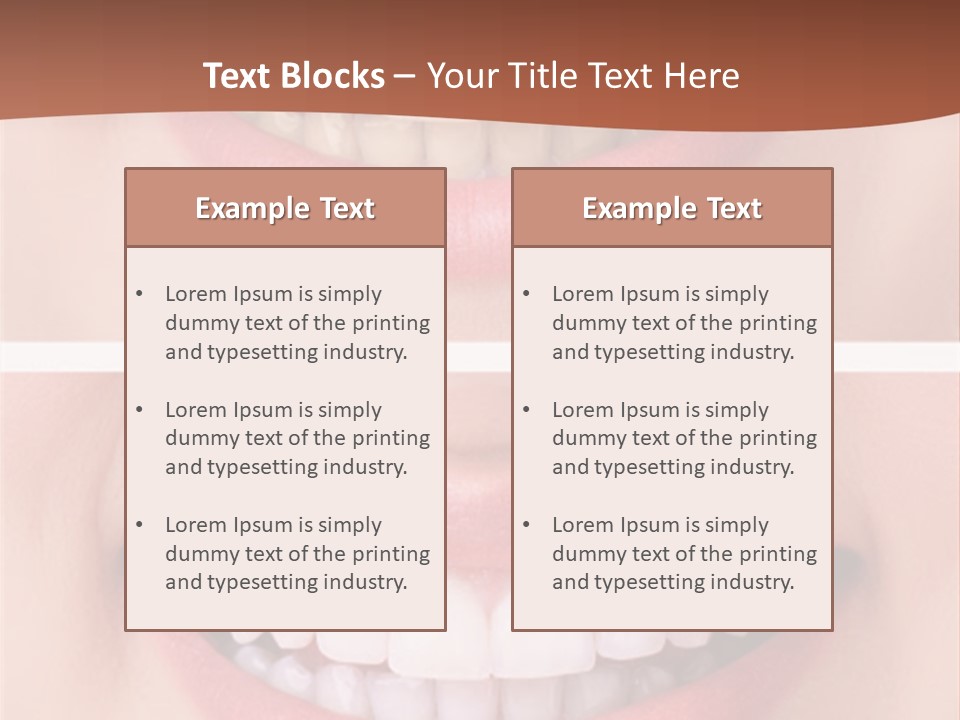 A Woman's Teeth With Whitening And Whitening On Them PowerPoint Template
