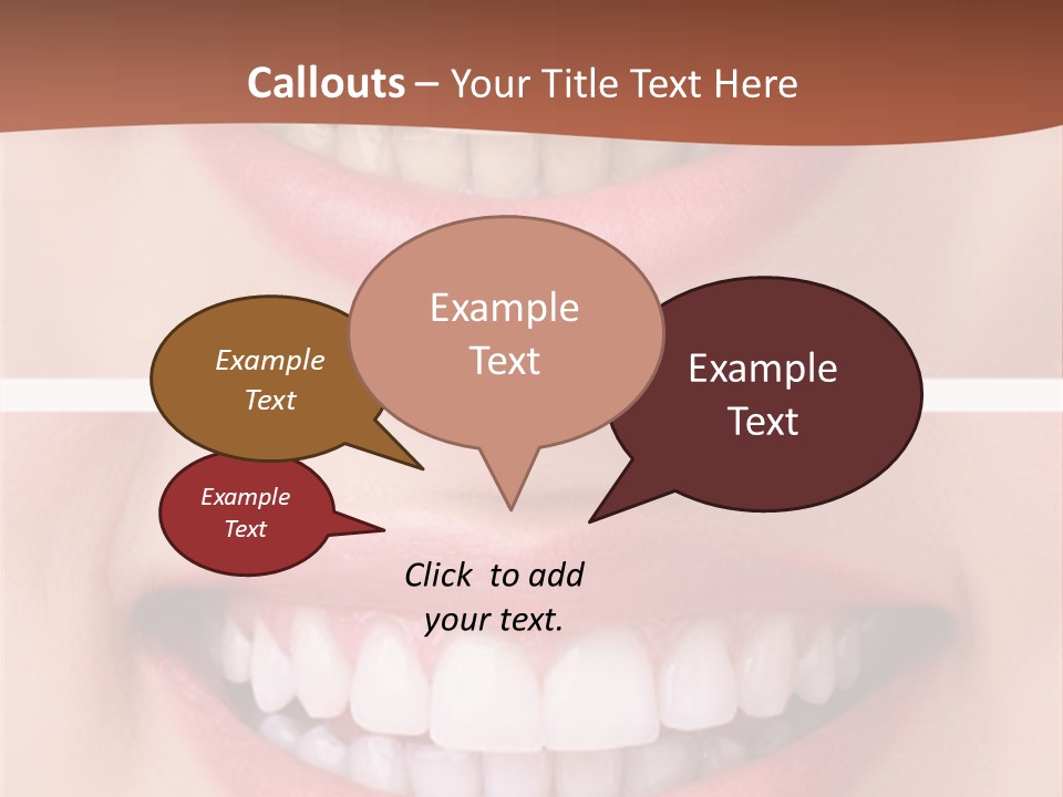A Woman's Teeth With Whitening And Whitening On Them PowerPoint Template