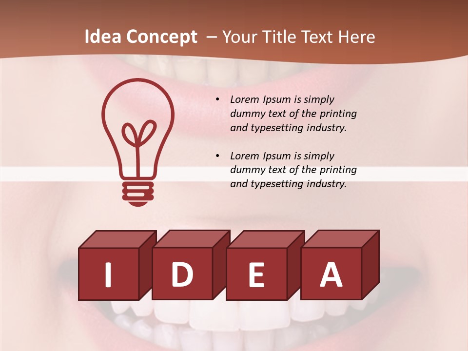A Woman's Teeth With Whitening And Whitening On Them PowerPoint Template