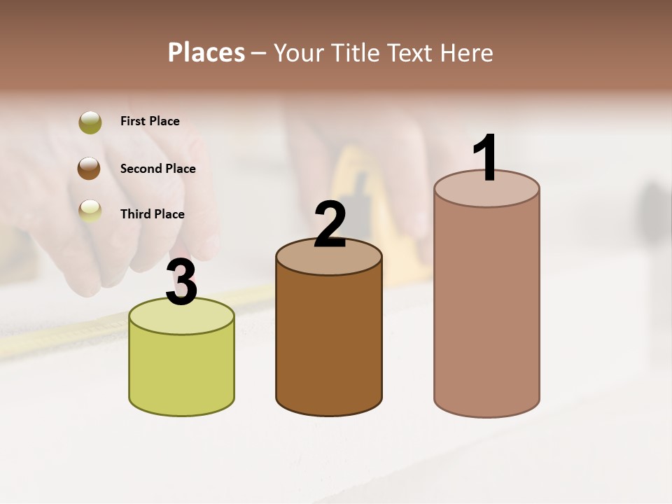 A Person Measuring A Piece Of Wood With A Tape PowerPoint Template