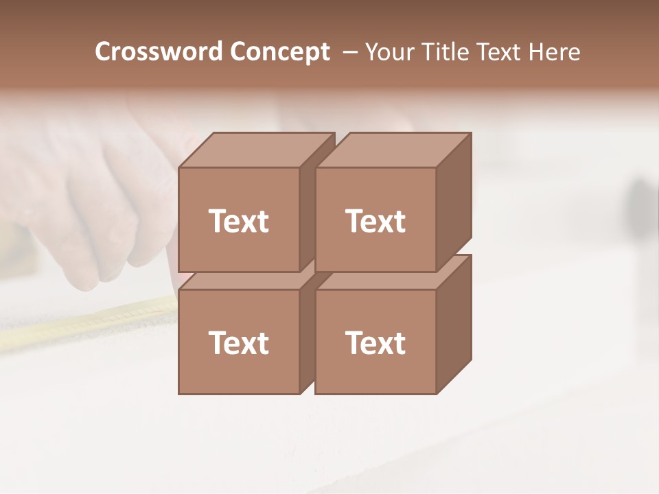 A Person Measuring A Piece Of Wood With A Tape PowerPoint Template