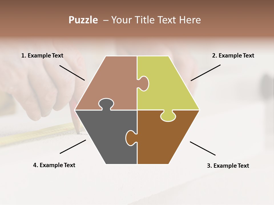 A Person Measuring A Piece Of Wood With A Tape PowerPoint Template
