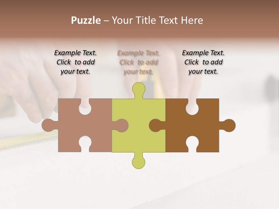 A Person Measuring A Piece Of Wood With A Tape PowerPoint Template