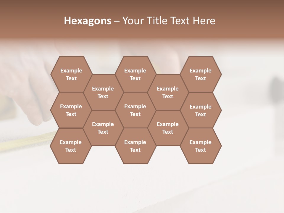 A Person Measuring A Piece Of Wood With A Tape PowerPoint Template
