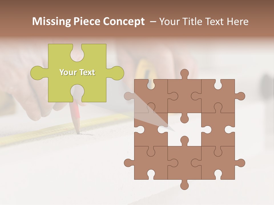 A Person Measuring A Piece Of Wood With A Tape PowerPoint Template