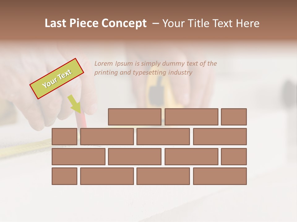 A Person Measuring A Piece Of Wood With A Tape PowerPoint Template
