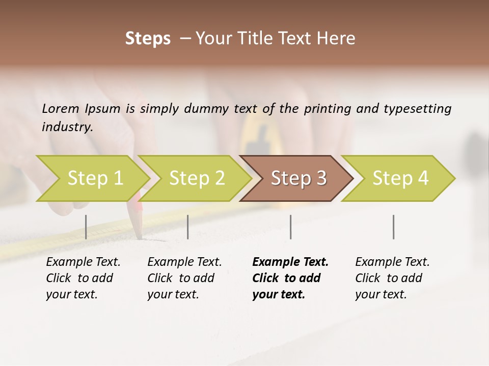 A Person Measuring A Piece Of Wood With A Tape PowerPoint Template
