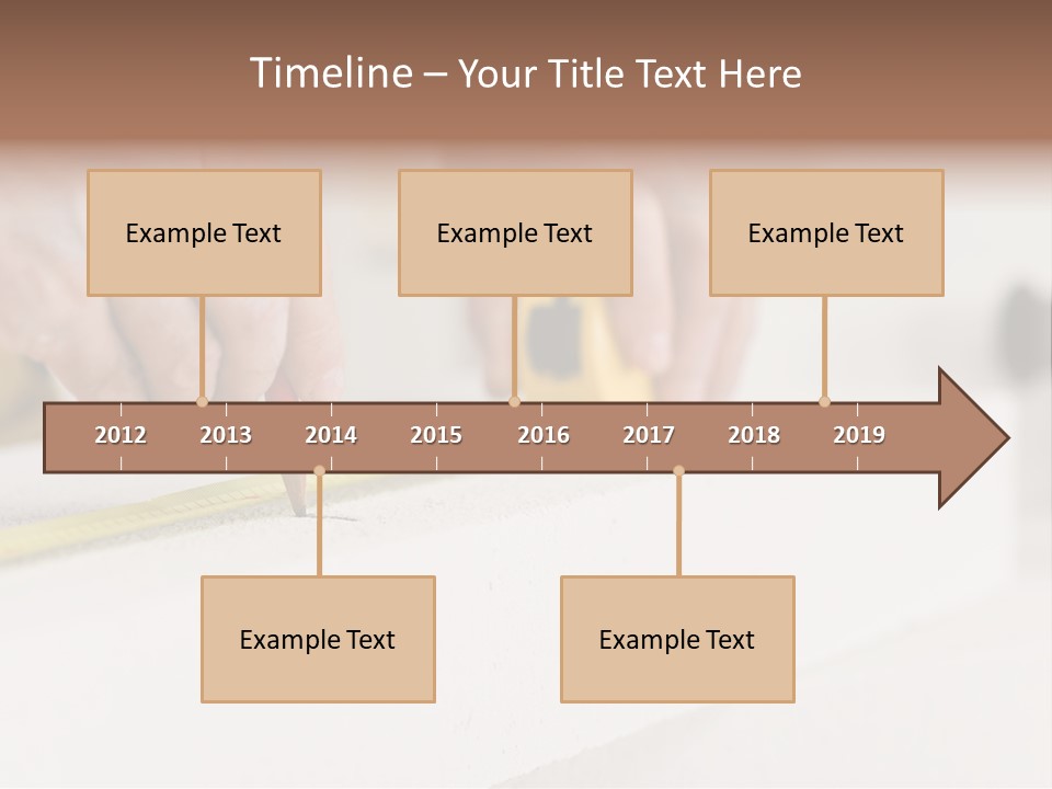 A Person Measuring A Piece Of Wood With A Tape PowerPoint Template