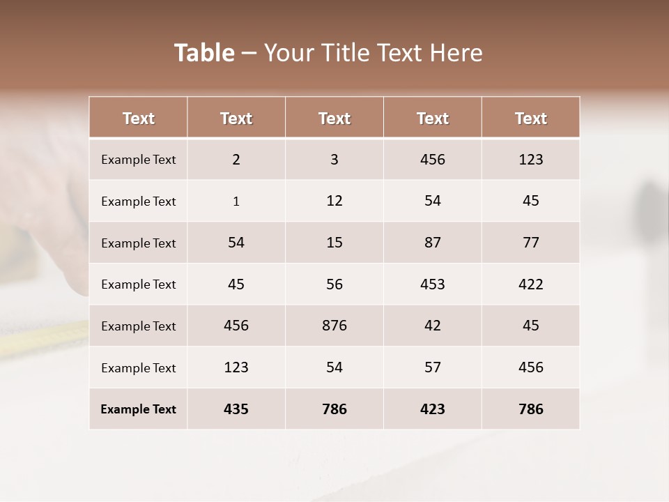 A Person Measuring A Piece Of Wood With A Tape PowerPoint Template