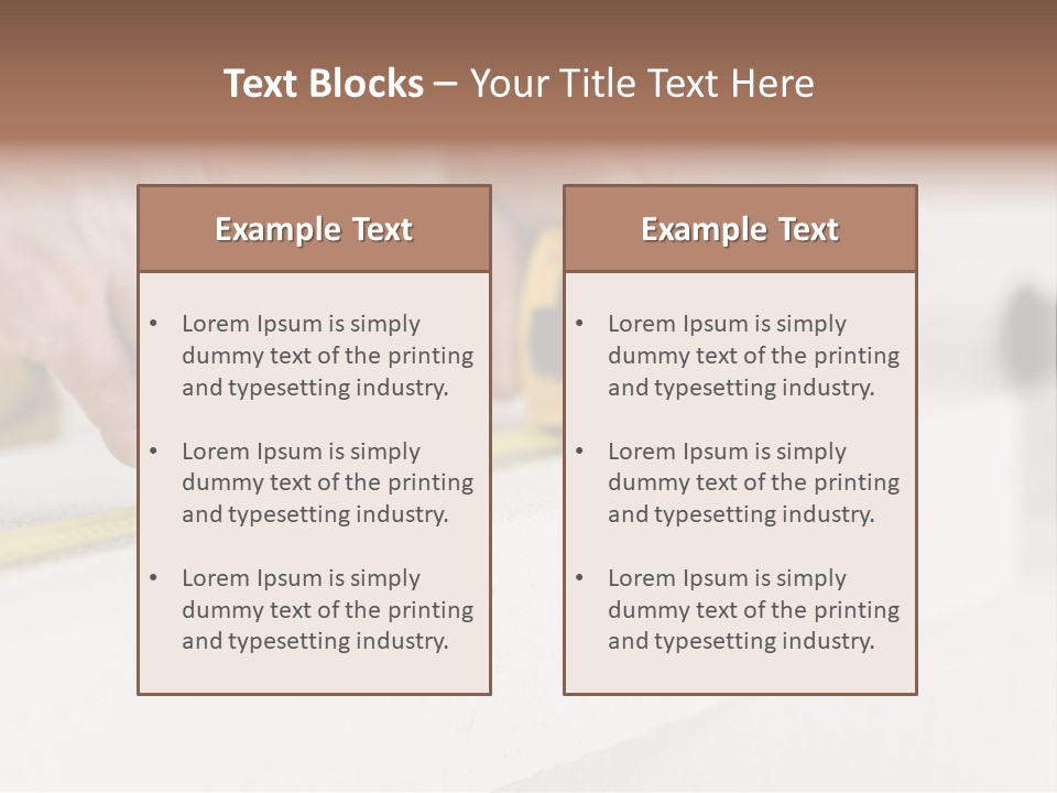 A Person Measuring A Piece Of Wood With A Tape PowerPoint Template
