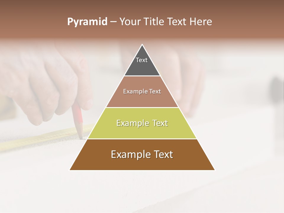 A Person Measuring A Piece Of Wood With A Tape PowerPoint Template