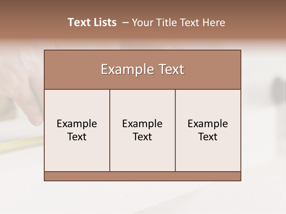 A Person Measuring A Piece Of Wood With A Tape PowerPoint Template