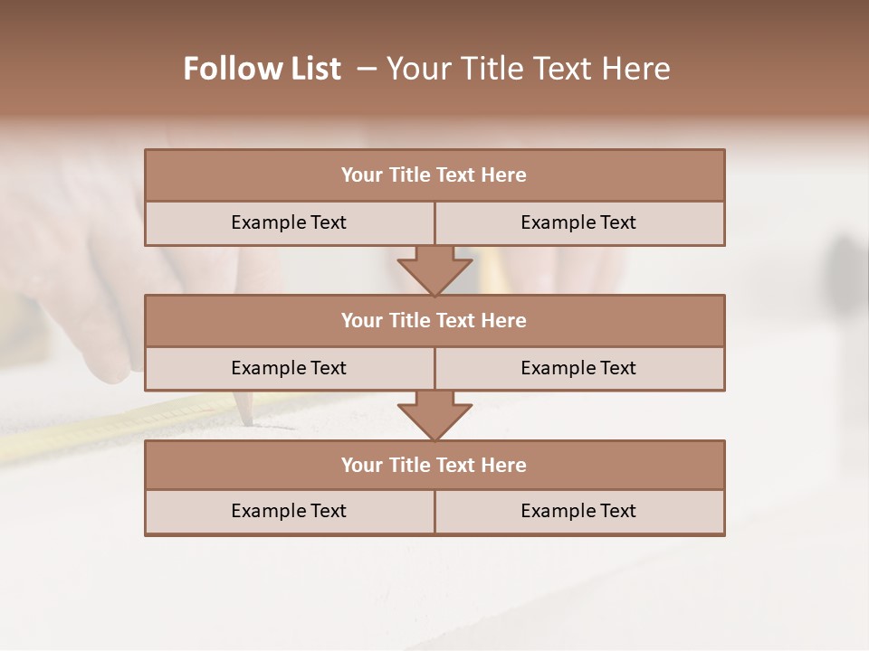 A Person Measuring A Piece Of Wood With A Tape PowerPoint Template