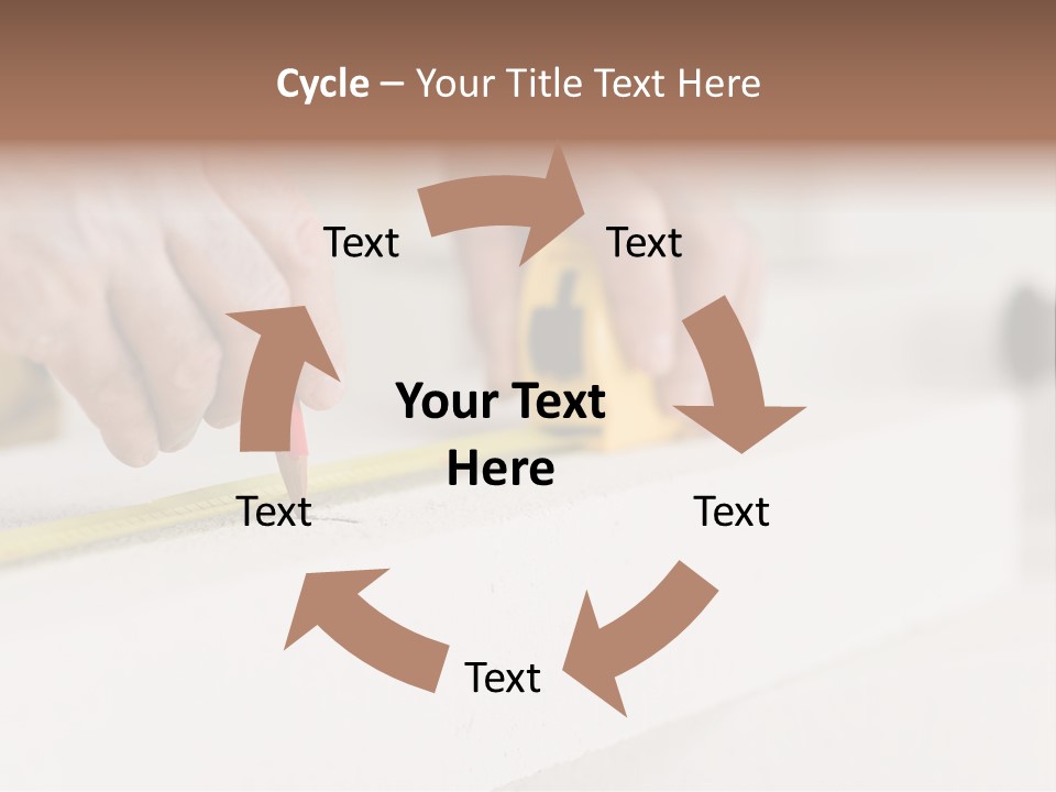 A Person Measuring A Piece Of Wood With A Tape PowerPoint Template