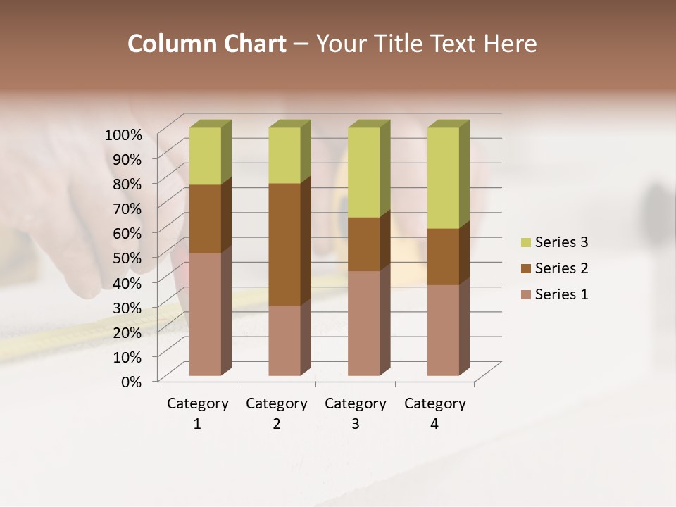 A Person Measuring A Piece Of Wood With A Tape PowerPoint Template