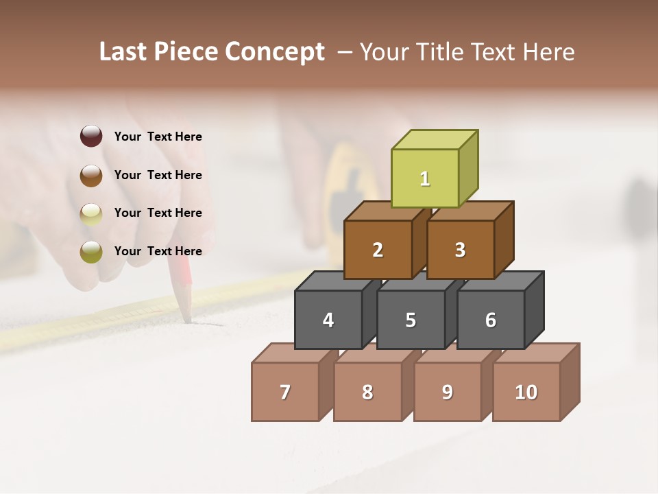 A Person Measuring A Piece Of Wood With A Tape PowerPoint Template