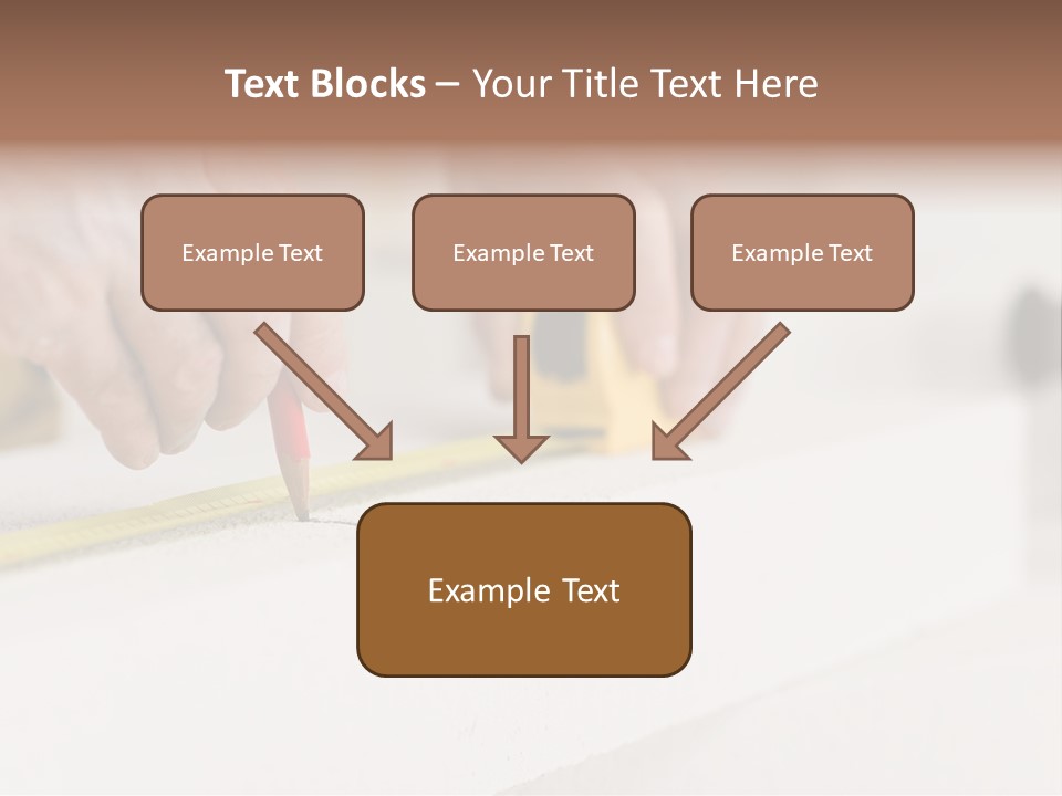 A Person Measuring A Piece Of Wood With A Tape PowerPoint Template