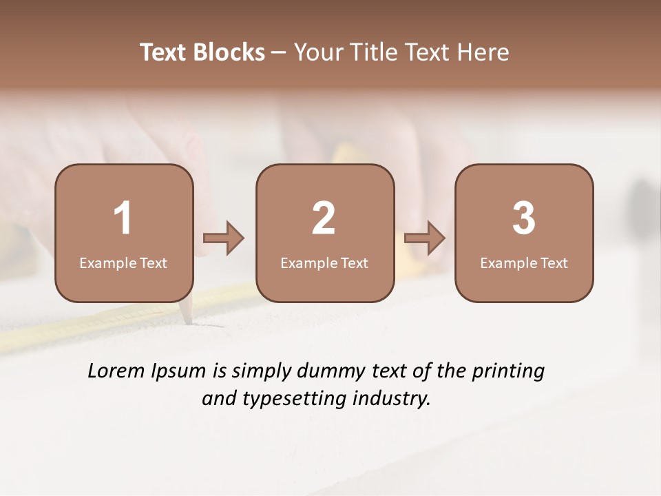 A Person Measuring A Piece Of Wood With A Tape PowerPoint Template