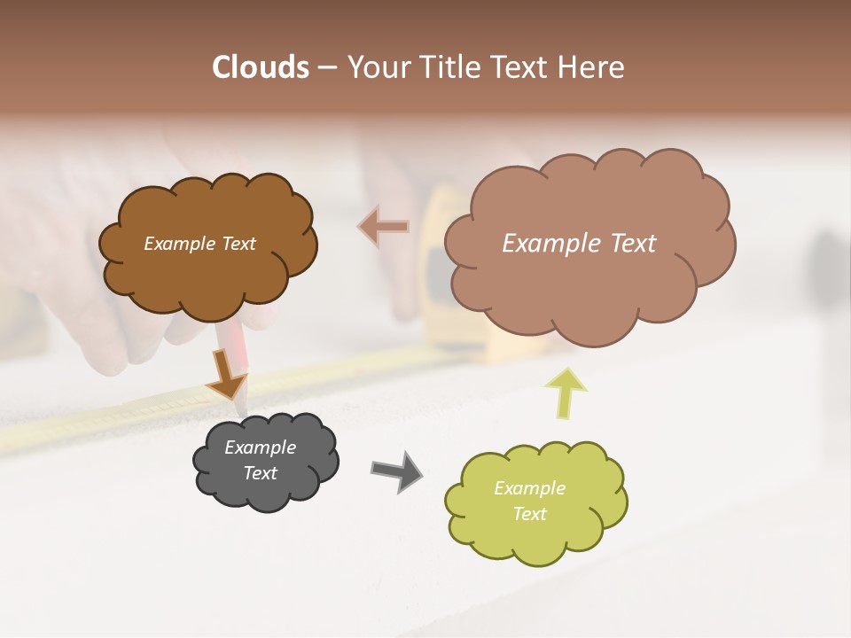 A Person Measuring A Piece Of Wood With A Tape PowerPoint Template