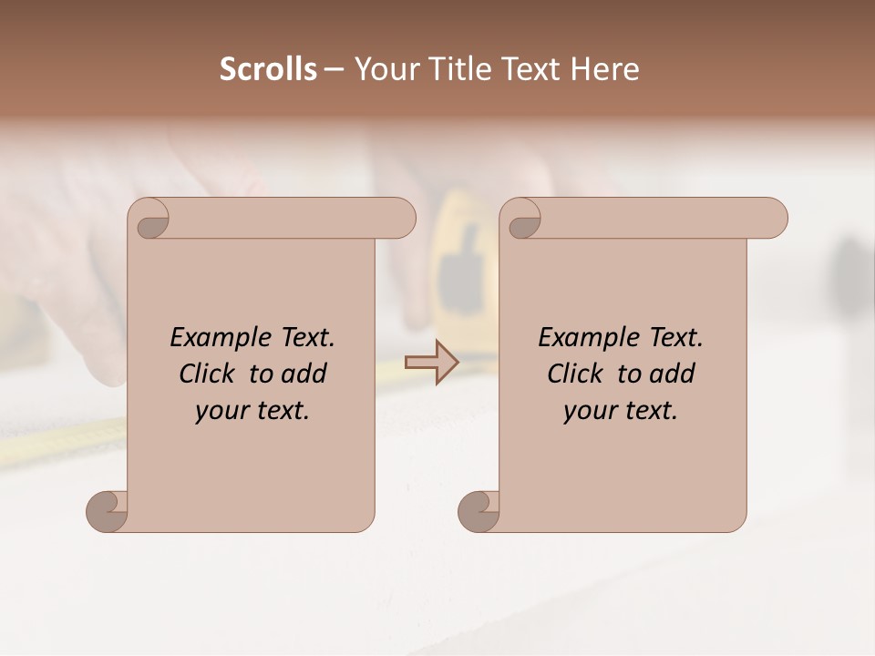 A Person Measuring A Piece Of Wood With A Tape PowerPoint Template