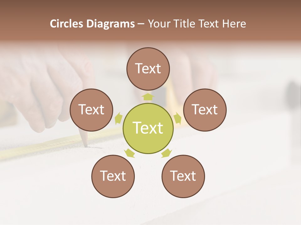A Person Measuring A Piece Of Wood With A Tape PowerPoint Template